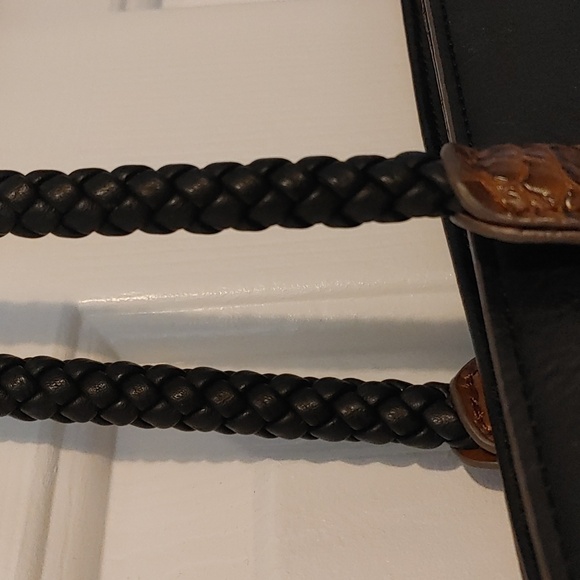 *sale 🌸Vintage Western Bueno Black Shoulder Bag 7 Pockets 13" L × 9" H × 3.5" W - Picture 5 of 9